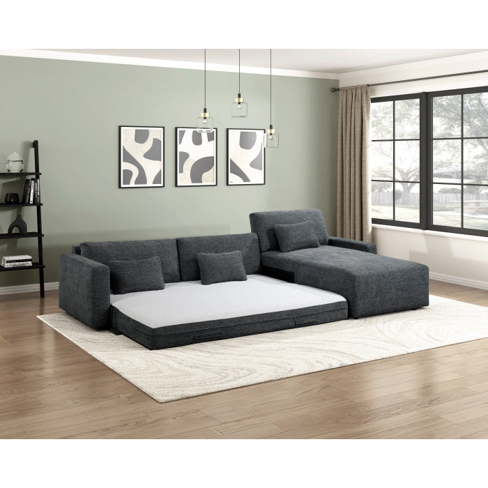 8345DGY*23LRC 2-Piece Sectional with Convertible Queen Sleeper and Right Side Chaise - 8345DGY*23LRC