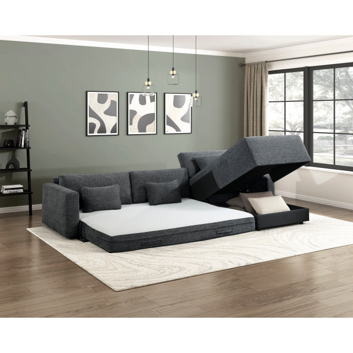 8345DGY*23LRC 2-Piece Sectional with Convertible Queen Sleeper and Right Side Chaise - 8345DGY*23LRC