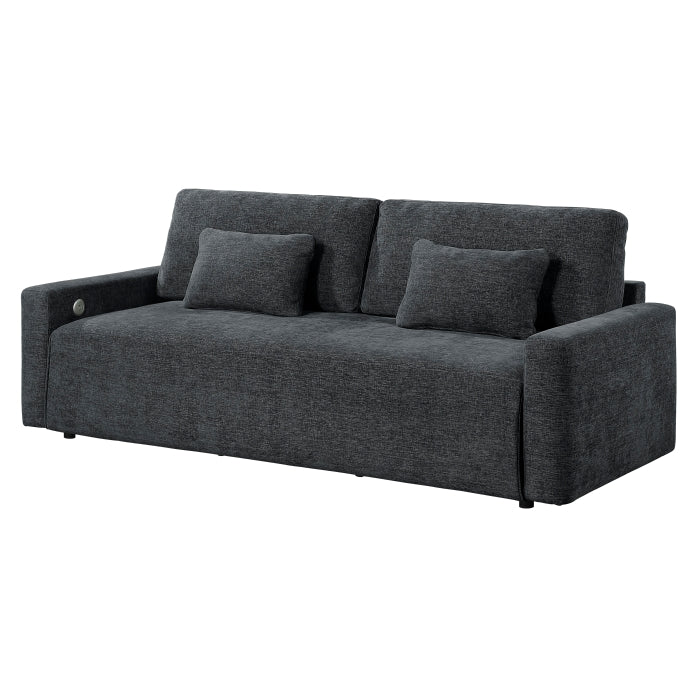 8345DGY-3 Convertible Queen Sleeper Sofa with Charging Ports - 8345DGY-3