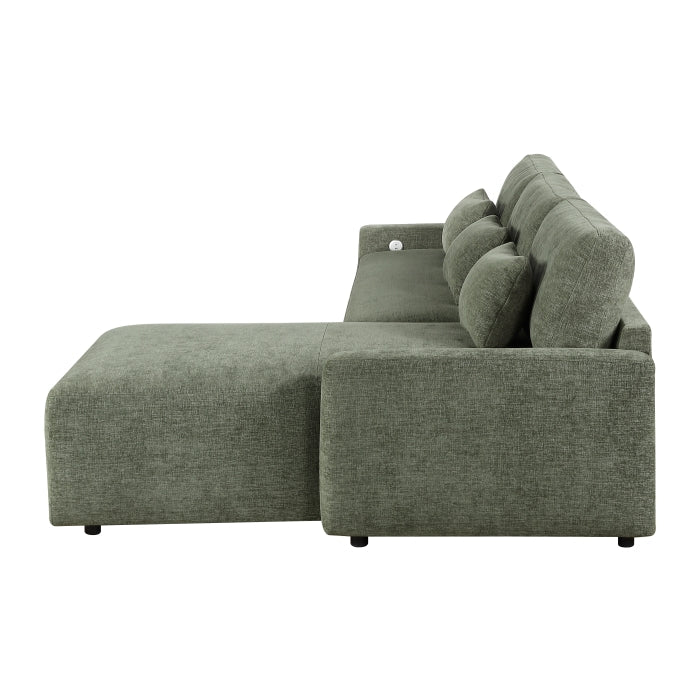 8345GRN*23LRC 2-Piece Sectional with Convertible Queen Sleeper and Right Side Chaise - 8345GRN*23LRC
