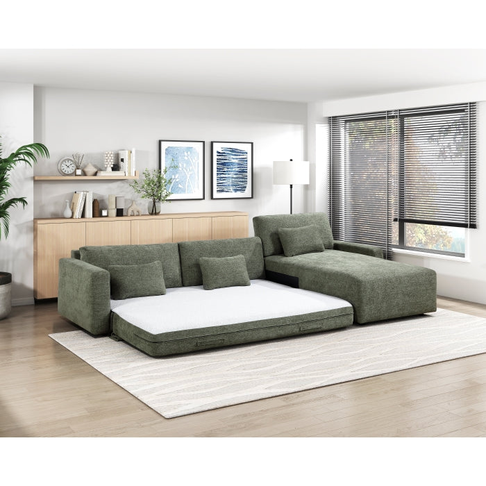8345GRN*23LRC 2-Piece Sectional with Convertible Queen Sleeper and Right Side Chaise - 8345GRN*23LRC