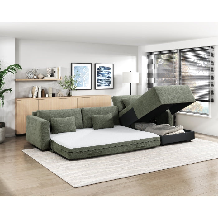 8345GRN*23LRC 2-Piece Sectional with Convertible Queen Sleeper and Right Side Chaise - 8345GRN*23LRC