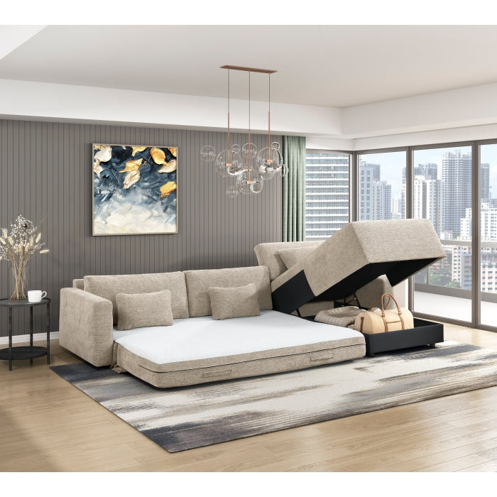 8345TPE*23LRC 2-Piece Sectional with Convertible Queen Sleeper and Right Side Chaise - 8345TPE*23LRC