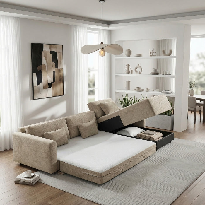 8345TPE*23LRC 2-Piece Sectional with Convertible Queen Sleeper and Right Side Chaise - 8345TPE*23LRC