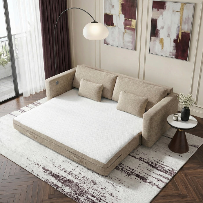 8345TPE-3 Convertible Queen Sleeper Sofa with Charging Ports - 8345TPE-3
