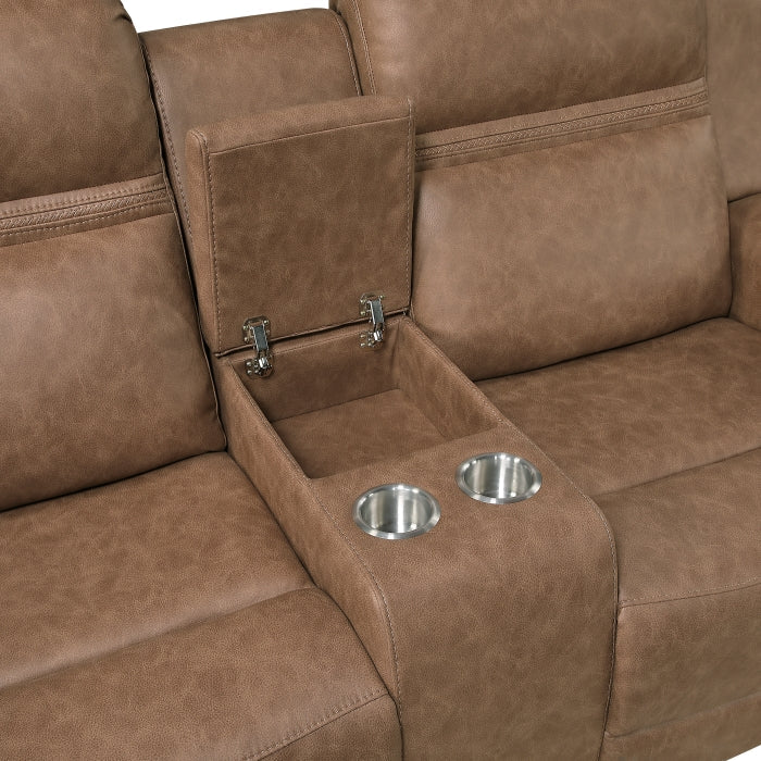 8347BRW*2 2pc Set: Sofa, Love - 8347BRW*2
