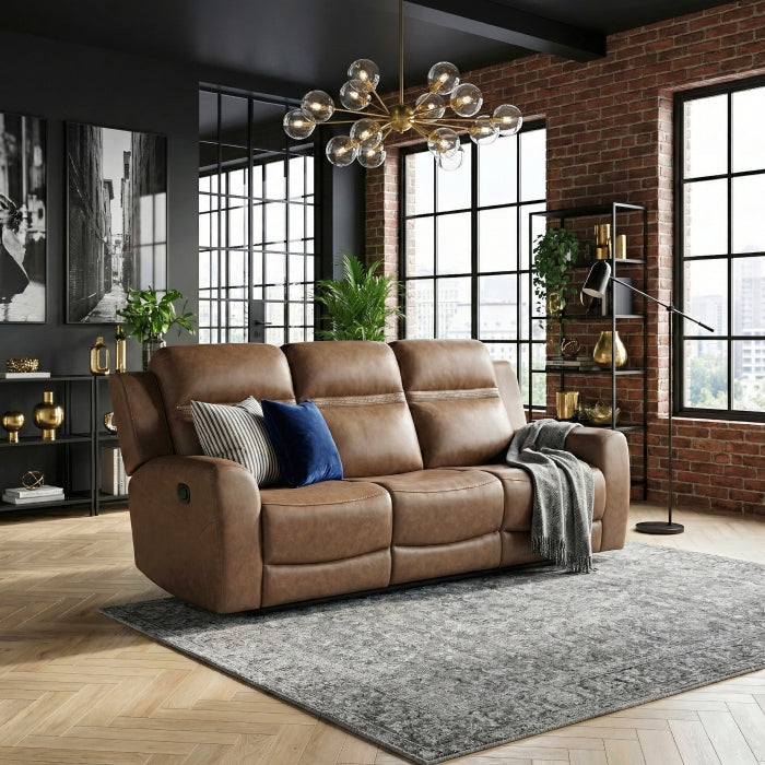 8347BRW-3 Double Reclining Sofa - 8347BRW-3