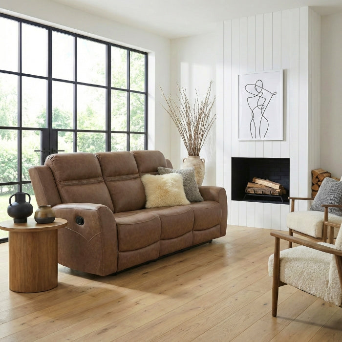 8347BRW-3 Double Reclining Sofa - 8347BRW-3