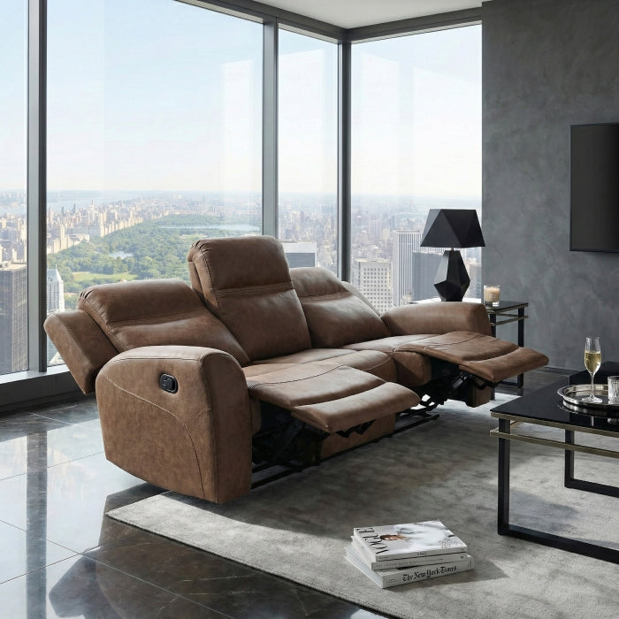 8347BRW-3 Double Reclining Sofa - 8347BRW-3