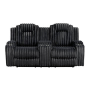 8348BLK*2 2pc Set: Sofa, Love - 8348BLK*2