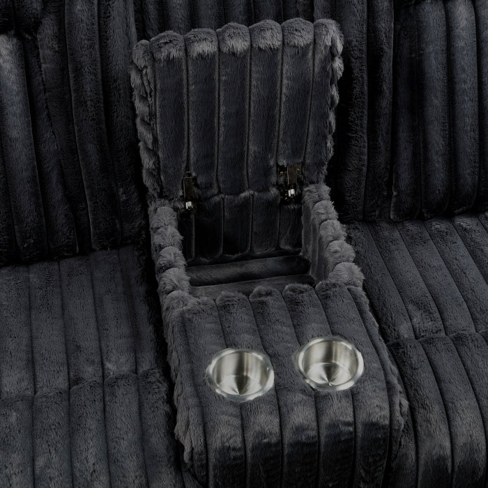 8348BLK*2 2pc Set: Sofa, Love - 8348BLK*2