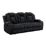 8348BLK-3 Double Reclining Sofa with Cup Holders - 8348BLK-3