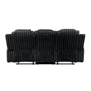8348BLK-3 Double Reclining Sofa with Cup Holders - 8348BLK-3