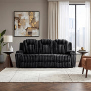 8348BLK-3 Double Reclining Sofa with Cup Holders - 8348BLK-3