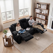 8348BLK-3 Double Reclining Sofa with Cup Holders - 8348BLK-3