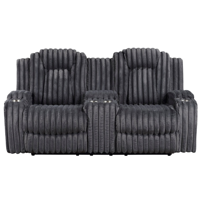 8348DGY*2 2pc Set: Sofa, Love - 8348DGY*2