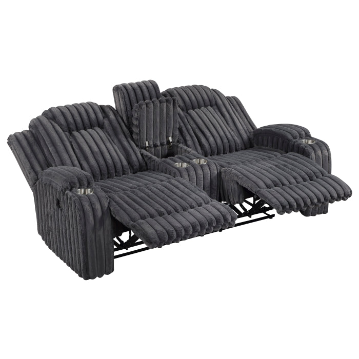 8348DGY*2 2pc Set: Sofa, Love - 8348DGY*2