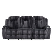 8348DGY-3 Double Reclining Sofa with Cup Holders - 8348DGY-3
