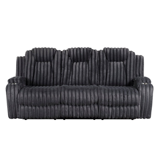 8348DGY-3 Double Reclining Sofa with Cup Holders - 8348DGY-3