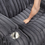 8348DGY-3 Double Reclining Sofa with Cup Holders - 8348DGY-3