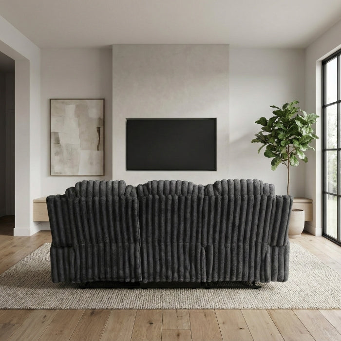 8348DGY-3 Double Reclining Sofa with Cup Holders - 8348DGY-3