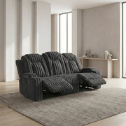 8348DGY-3 Double Reclining Sofa with Cup Holders - 8348DGY-3
