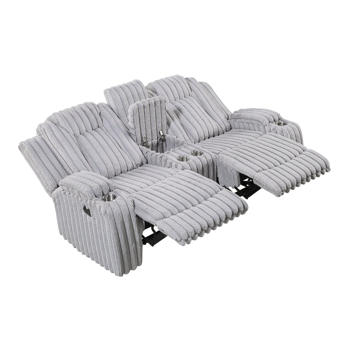 8348GRY*2 2pc Set: Sofa, Love - 8348GRY*2