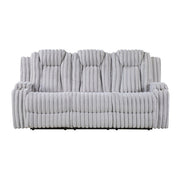 8348GRY-3 Double Reclining Sofa with Cup Holders - 8348GRY-3