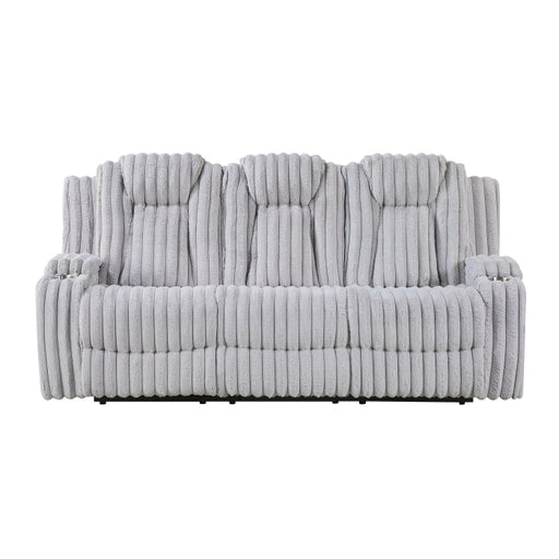 8348GRY-3 Double Reclining Sofa with Cup Holders - 8348GRY-3