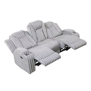 8348GRY-3 Double Reclining Sofa with Cup Holders - 8348GRY-3