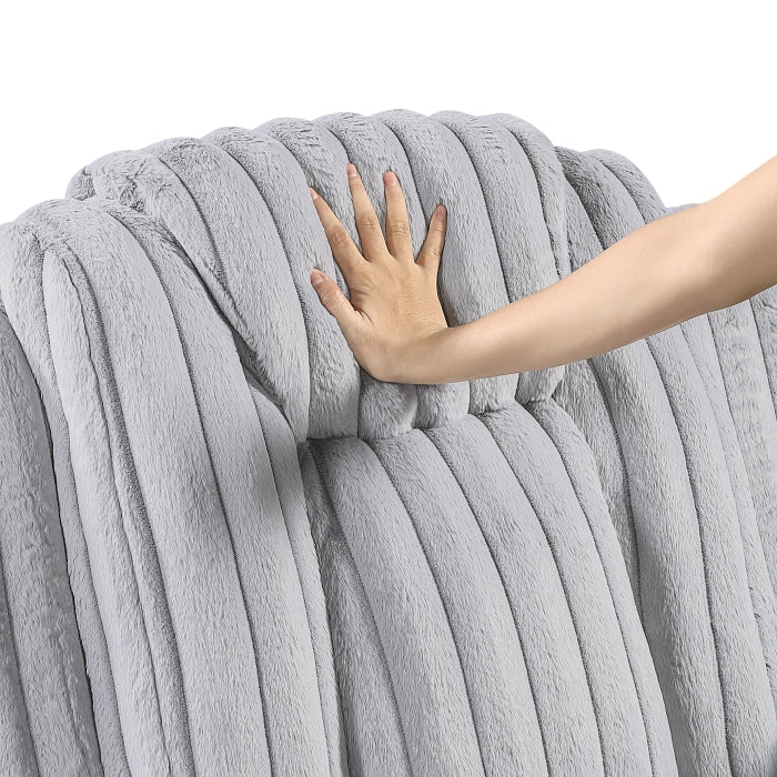 8348GRY-3 Double Reclining Sofa with Cup Holders - 8348GRY-3
