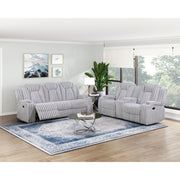 8348GRY-3 Double Reclining Sofa with Cup Holders - 8348GRY-3