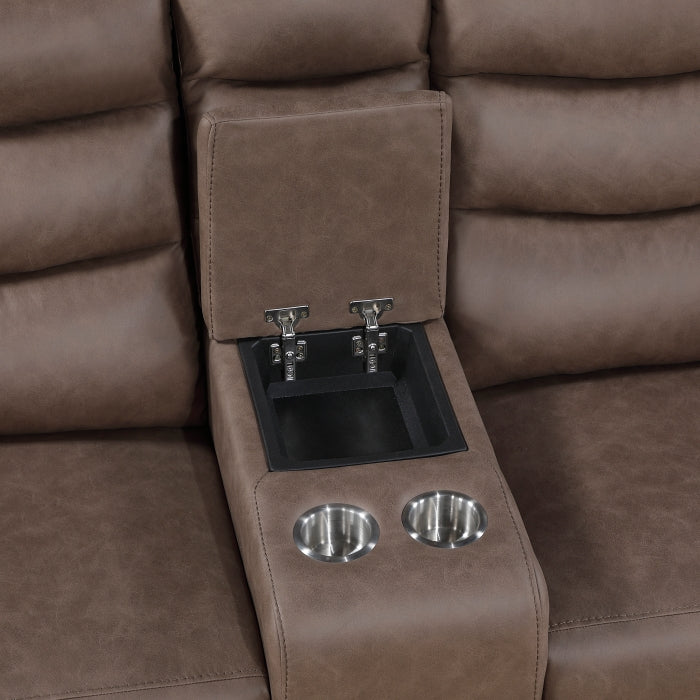 8360BRW*2 2pc Set: Sofa, Love - 8360BRW*2