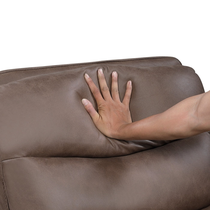 8360BRW-3 Double Reclining Sofa with Drop-down Cup Holders - 8360BRW-3