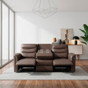 8360BRW-3 Double Reclining Sofa with Drop-down Cup Holders - 8360BRW-3