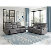 8360GRY-2 Double Glider Reclining Love Seat with  Center Console - 8360GRY-2