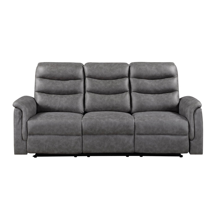 8360GRY-3 Double Reclining Sofa with Drop-down Cup Holders - 8360GRY-3