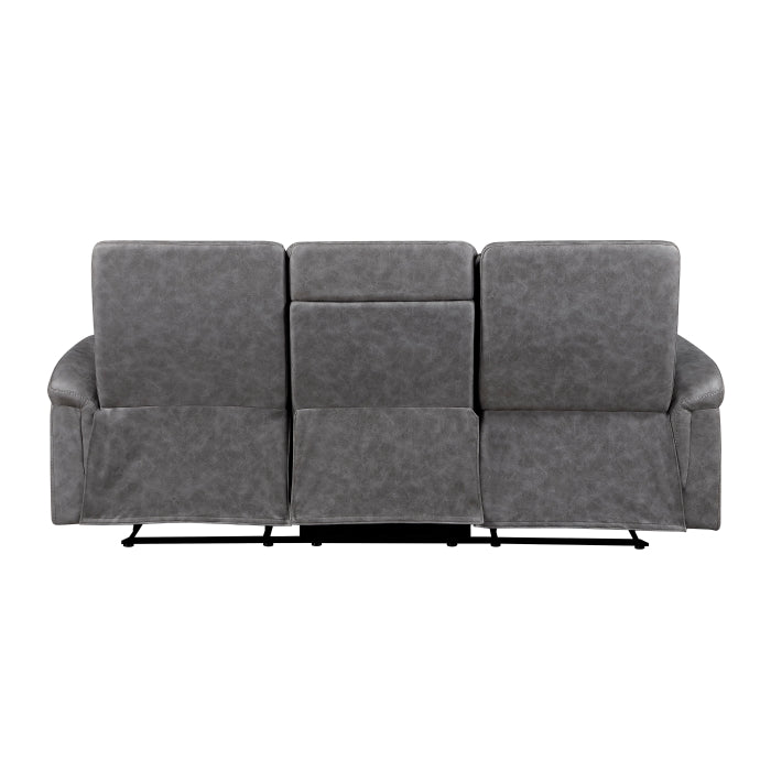 8360GRY-3 Double Reclining Sofa with Drop-down Cup Holders - 8360GRY-3
