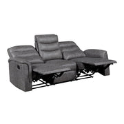 8360GRY-3 Double Reclining Sofa with Drop-down Cup Holders - 8360GRY-3