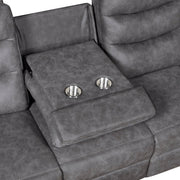 8360GRY-3 Double Reclining Sofa with Drop-down Cup Holders - 8360GRY-3