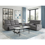8360GRY-3 Double Reclining Sofa with Drop-down Cup Holders - 8360GRY-3