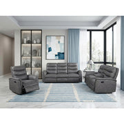 8360GRY-3 Double Reclining Sofa with Drop-down Cup Holders - 8360GRY-3