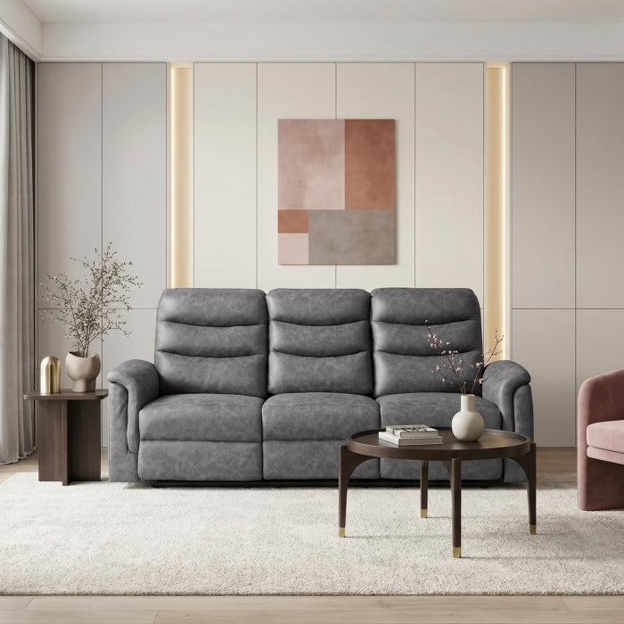 8360GRY-3 Double Reclining Sofa with Drop-down Cup Holders - 8360GRY-3