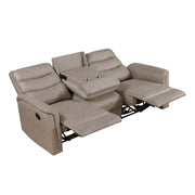 8360TPE-3 Double Reclining Sofa with Drop-down Cup Holders - 8360TPE-3