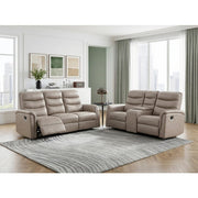 8360TPE-3 Double Reclining Sofa with Drop-down Cup Holders - 8360TPE-3