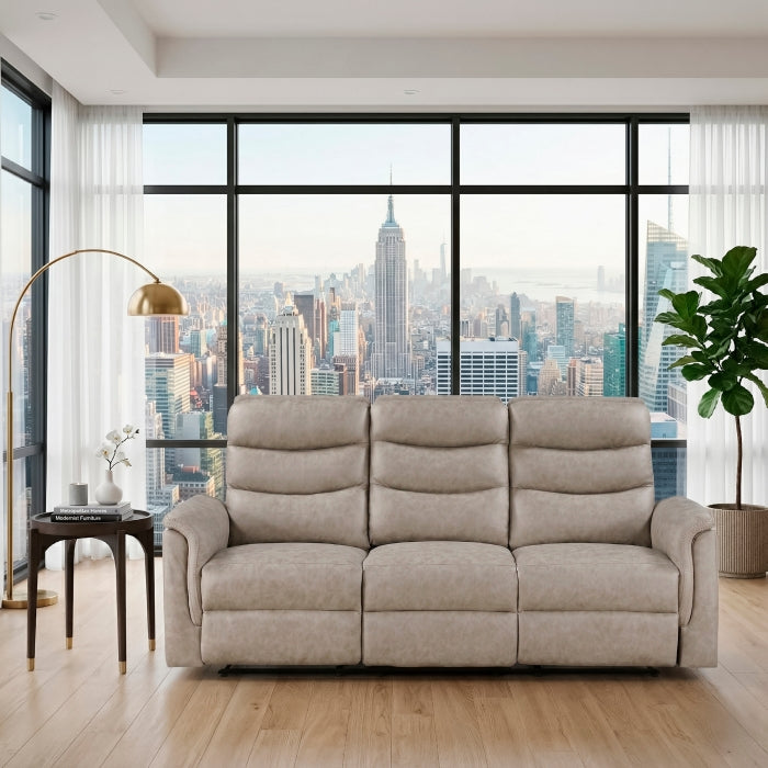 8360TPE-3 Double Reclining Sofa with Drop-down Cup Holders - 8360TPE-3