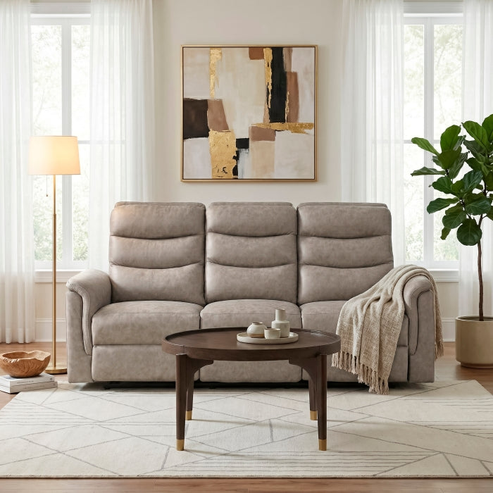 8360TPE-3 Double Reclining Sofa with Drop-down Cup Holders - 8360TPE-3