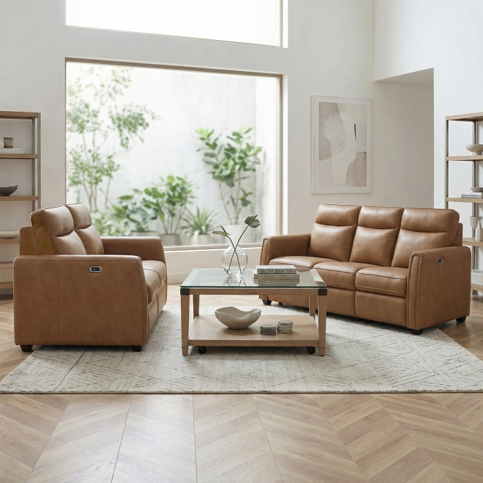 8368BRW-2A1PW* (4)Power Double Reclining Love Seat with Rounded Track Arms - 8368BRW-2A1PW*