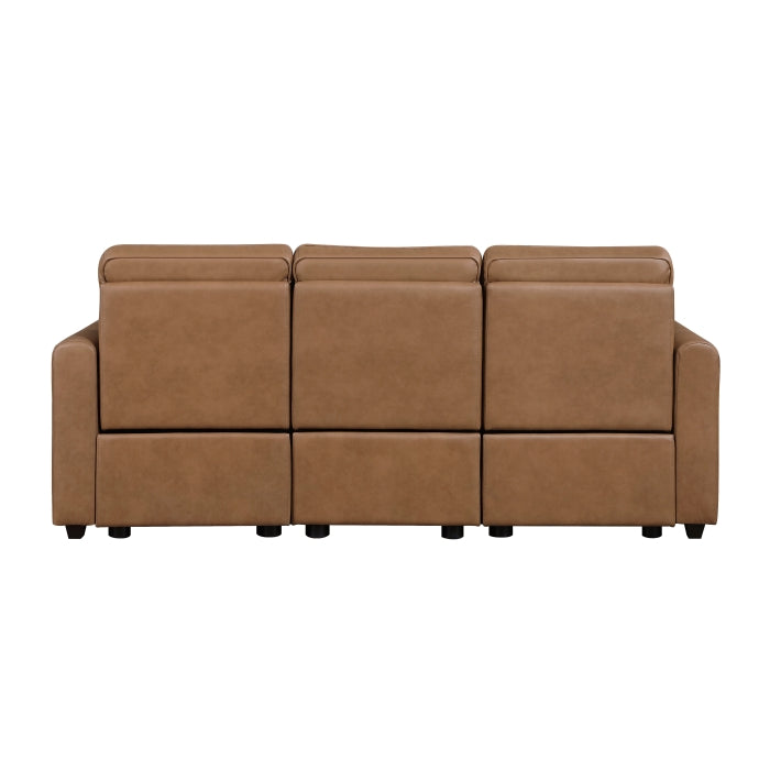 8368BRW-3A1PW* (5)Power Double Reclining Sofa with Rounded Track Arms - 8368BRW-3A1PW*