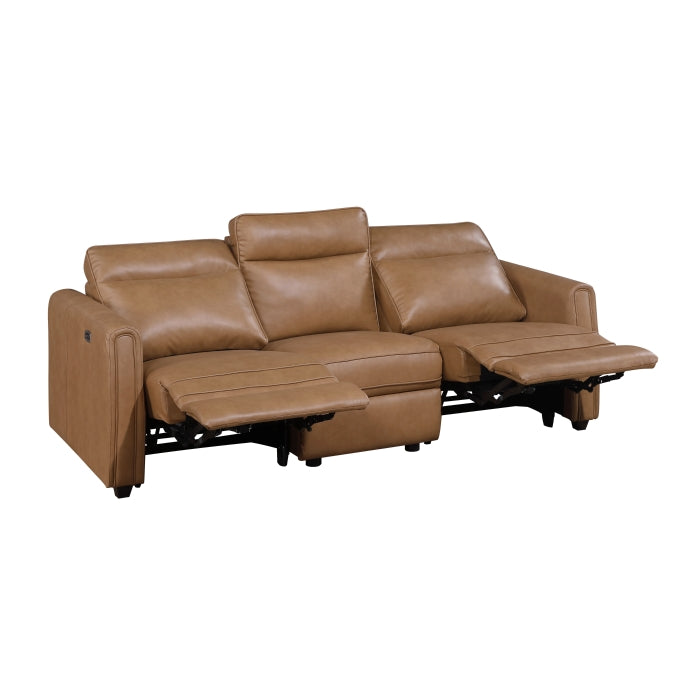 8368BRW-3A1PW* (5)Power Double Reclining Sofa with Rounded Track Arms - 8368BRW-3A1PW*